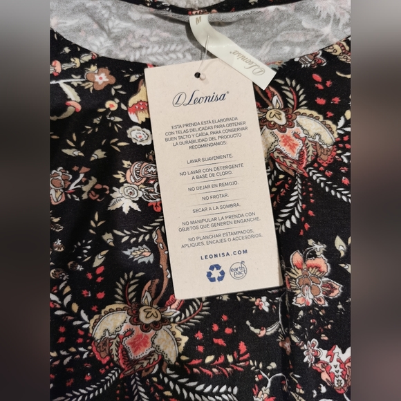 NWT Leonisa floral black dress size M - Picture 5 of 8